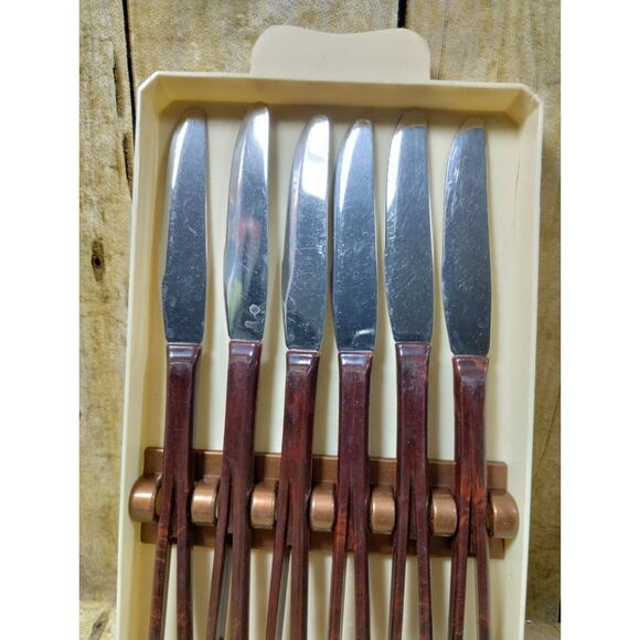 VTG 50s Stanley Deluxe Knife Set Of 6 w/Tray MCM - Picture 2 of 4